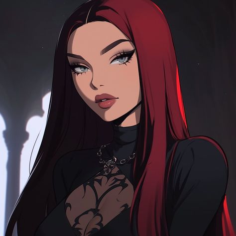 Red Hair Cartoon Pfp, Icons Goth, Red Hair Cartoon, Pfps Icons, Genos Wallpaper, Models To Draw, Disney Princess Artwork, Edits Aesthetic, Instagram Cartoon