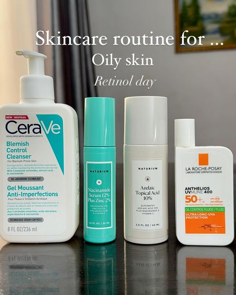 Retinol Days: My Customized Morning and Night Routines Morning Routine: On days I use Retinol, my morning routine is carefully crafted to balance active ingredients. I skip moisturizer when incorporating the Niacinamide serum plus Zinc and the Azelaic acid from @naturiumskin , as it already contains Niacinamide and Vitamin C (not potent enough to cause me to breakout ). This combination provides sufficient moisture. Instead, I follow up with a lightweight, moisturizing sunscreen that meets ... Routines Morning, Niacinamide And Vitamin C, Night Routines, Moisturizing Sunscreen, Niacinamide Serum, Green Quotes, My Morning Routine, Azelaic Acid, Sunscreen Moisturizer