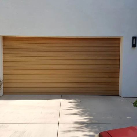 Modern Garage Doors - Photos & Ideas | Houzz Modern Cedar Garage Door, Scandinavian Garage Door, Modern Wood Garage Door, Mid Century Modern Garage Door, Mid Century Garage Door, Garage Door Wood, Oak Garage Doors, Chi Garage Doors, Mid Century Garage