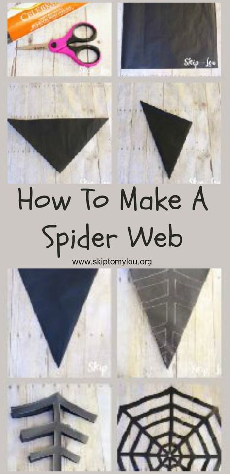 How to make a paper spider web! Easy step by step tutorial that makes for a fun activity with kids and cute Halloween decoration #halloween #spiderweb Make A Spider Web, Halloweenpyssel Barn, Paper Spider, Cute Halloween Decorations, Homemade Halloween Decorations, Halloween Party Decorations, Halloween Arts And Crafts, Easy Halloween Decorations, Manualidades Halloween