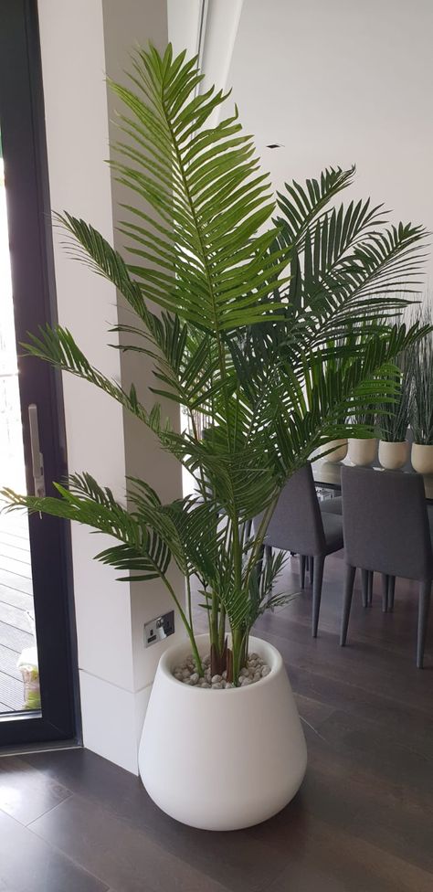 Living Room Palm Tree Decor, Green Fake Plants, Tropical Plants Indoor Decor, Palm Tree In Living Room, Home Tree Plant, Living Room With Fake Plants, Fake Indoor Plants Decor, Palm Tree Living Room Decor, Fake Floor Plants Decor