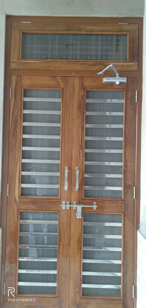 Sasc furniture Double Jali Door Design Modern Wooden, Mesh Double Door Design Wooden, Wire Mesh Door Design Wooden, Jaali Door Design, Mosquito Net Door Design Wooden, Double Door Design Wood Jali, Mesh Door Design Wooden, Jaali Door, Jali Gate