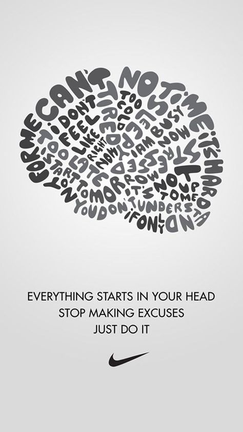 The Best Nike Motivation Posters - Motivate Yourself, Just Do It - Joyful Movement, Nike Motivation, Fitness Motivation Wallpaper, Nike Quotes, Stop Making Excuses, Running Quotes, Making Excuses, Sport Motivation, Fitness Motivation Quotes