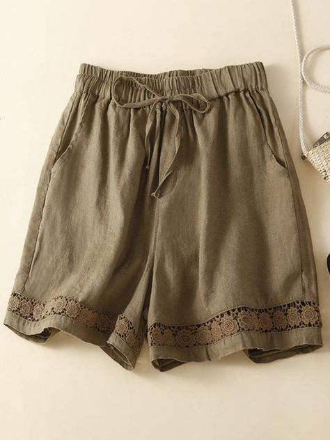 😍 Woven cotton linen hollow lace shorts 😍 https://www.crazylikeadaisy.com/products/womens-woven-cotton-linen-hollow-lace-loose-shorts * Sizing: True to size * Material composition: 65%cotton35%polyester * Material: Polyester * Pattern: Solid * Season: Spring-Summer Loose Shorts Women, Swimsuits Shorts, Summer Casual Shorts, Shifting Outfits, Linen Shorts Women, Shorts And Top, Plus Size Styles, Women Summer Casual, Female Shorts