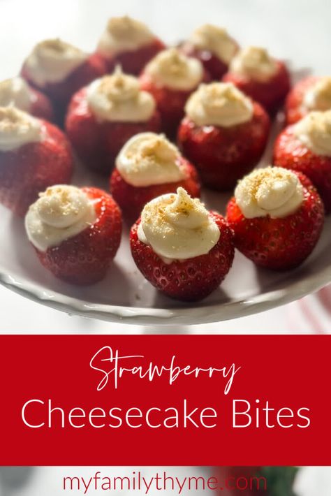 Strawberry Cheesecake Bites are delicious, bite-sized summertime treats. This dessert is simple to make and perfect for entertaining. Strawberry Shortcake Bites, Dessert Fillings, Strawberry Huller, Strawberry Cheesecake Bites, Custard Pudding, Vanilla Paste, Cheesecake Bites, Pudding Desserts, Eat Dessert First