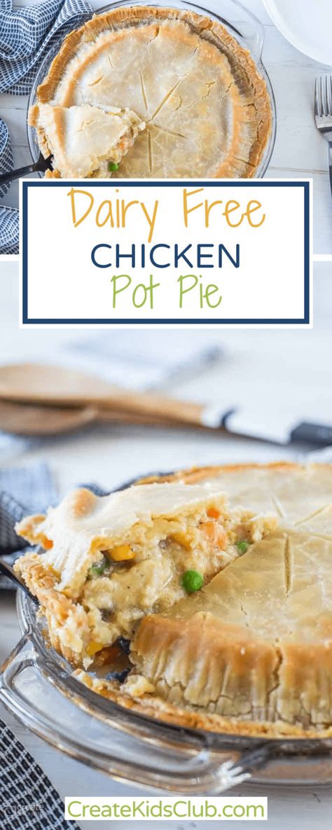 Chicken Pot Pie Recipe Dairy Free, Chicken Frozen Vegetables, Gluten Free Pot Pie, Dairy Free Chicken Pot Pie, Vegan Chicken Pot Pie, Chicken Recipes Dairy Free, Gluten Free Chicken Pot Pie, Dairy Free Pies, Gluten Free Dairy Free Dinner