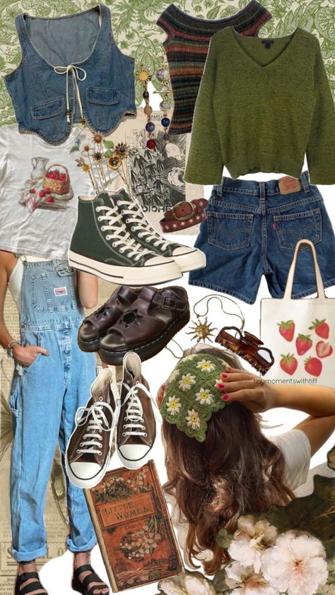 Summer Cottagecore Outfits, Cottagecore Summer Outfits, Earth Grunge, Head Scarf Outfit, Cottagecore Aesthetic Outfits, Cottagecore Aesthetic Clothes, Grunge Summer Outfits, Spring Cottagecore, Cottagecore Outfit