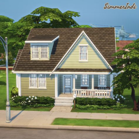 Tiny Suburban House, Small Suburban House, Windenburg House, Home The Sims 4, Suburban Home, Sims 4 Speed Build, Sims Houses, Sims Builds, Suburban House