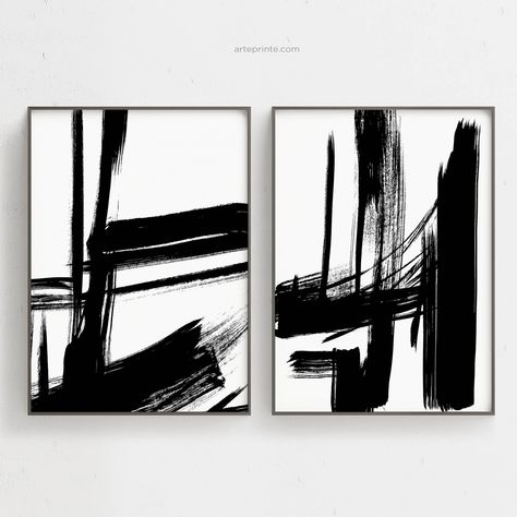 Gallery Wall Printables, Monochromatic Art, Geometric Art Prints, 3 Piece Wall Art, Black And White Wall Art, Black And White Prints, Contemporary Modern Art, Black And White Abstract, Modern Art Prints