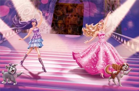 Barbie Princess And The Popstar, Barbie Pop Star, Princess And The Popstar, Barbie Song, Invitation Layout, Princess And The Pauper, Barbie Cartoon, Disney Princess Images, Barbie Cake