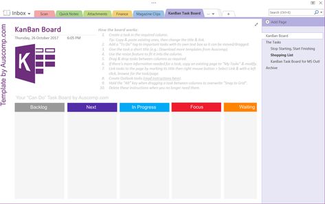 6 Tips for Using Microsoft OneNote as Your To-Do List One Note Tips, Microsoft Onenote, To Do App, Onenote Template, To Do List Template, Work Hack, One Note Microsoft, One Note, Kanban Board