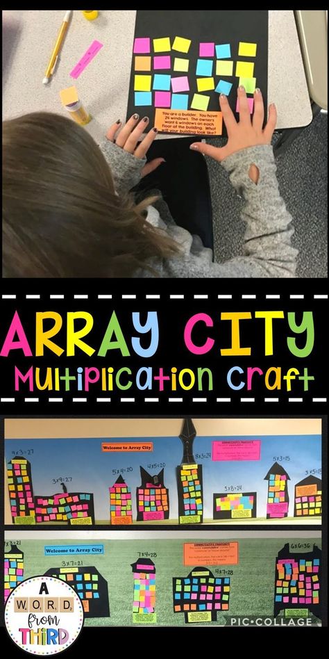 Array Projects 3rd Grade, Fun Array Activities, Multiplication Small Group Activities, How To Teach Arrays, How To Teach Multiplication 3rd Grade, Introducing Multiplication 3rd Grade, Multiplication Projects, 4th Grade Projects, Third Grade Art Projects