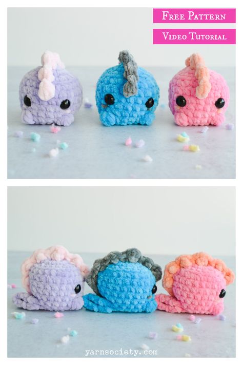 Pocket Dino Amigurumi Free Crochet Pattern and Video Tutorial Free Crochet Pocket Pal Patterns, Crochet Pocket Buddies, Pocket Crochet Pattern, Crochet Pocket Pets, Pocket Crochet Animals, Crochet Pocket Pals, Crochet Pocket Animals, Pocket Amigurumi, Pocket Crochet