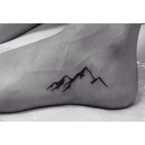 Simple Tattoos for Men - Ideas and Inspiration for Guys Hiking Tattoo, Temp Tattoo, Mountain Tattoo, Small Tattoos For Guys, Foot Tattoo, 문신 디자인, Ankle Tattoo, Trendy Tattoos, Foot Tattoos