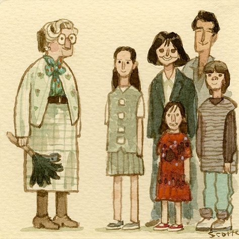 Scott C. on Instagram: ““Well, He broke the mold when He made me. He made me very special.“ . . . GreatShowdowns.com . . . Dedicated to nannies.” Great Showdowns By Scott C., Scott C Movie Art, Movie Doodles, Great Showdowns, Scott C, Earl Moran, Mrs Doubtfire, Girl Illustrations, Scott Campbell