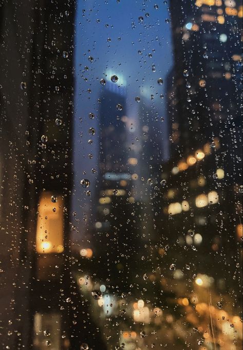 Rainy window aesthetic city view nyc new york blurry lights raindrops Rainy Window Aesthetic Night, Rainy Window, Rainy Wallpaper, Rain Window, Blurry Lights, City Rain, Rainy City, Rainy Day Aesthetic, L Wallpaper