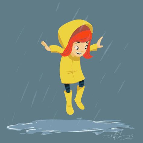 Rain Jumping Animation, Rain Animation, Jump Animation, Jumping Gif, Puddle Jumping, Animation Storyboard, 동화 삽화, Animation Gif, Gif Lucu