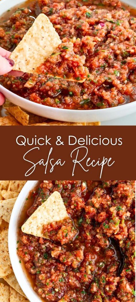 Best Salsa Recipe, Easy Homemade Salsa, How To Make Salsa, Spicy Salsa, Mexican Food Recipes Easy, Fresh Salsa, Homemade Salsa, Salsa Recipe, Perfect Appetizers