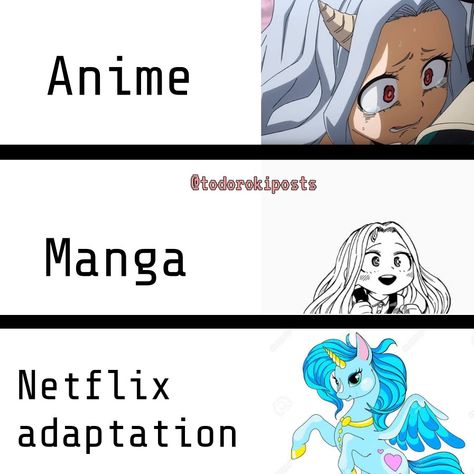 Manga Anime Netflix Adaptation, Netflix Adaptation, Funny Manga, My Hero Academia 2, My Hero Academia Memes, Boku No Hero Academia Funny, Anime Jokes, I Love Anime, Funny Anime Pics