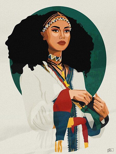 Ethiopian Beauty by PbJournal | Redbubble Black Children's Books, Ethiopian Women, 3d Cnc, Black Art Painting, Africa Art, Black Artwork, Black Love Art, African Diaspora, Traditional Attire