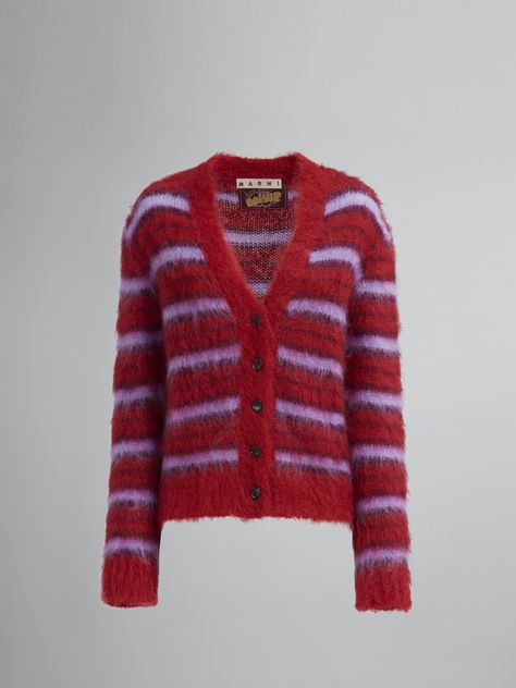 Marni Sweater, Mohair Knit, Mohair Sweater, Style Cardigan, Office Fashion, Red Sweaters, Knitwear Women, Primavera Estate, Wool Sweaters