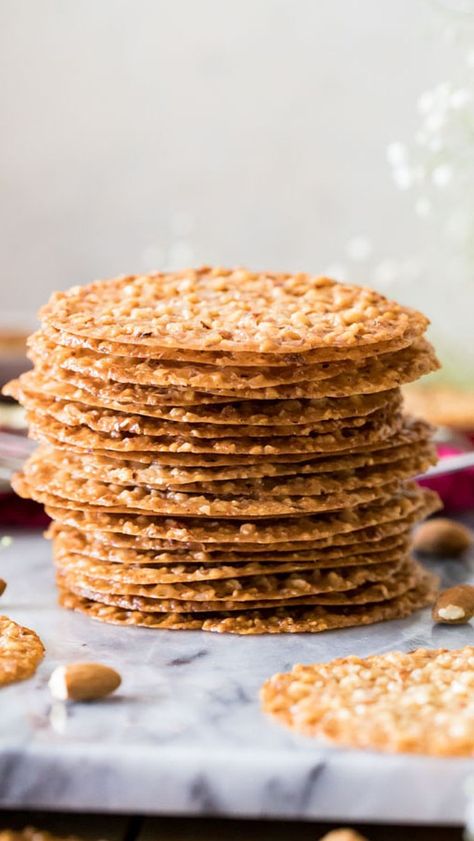 Samantha Merritt on Instagram: “I ate about 200 of these Lace Cookies while developing this recipe and I’m still not completely decided if they’re more of a cookie or more…” Alcohol Punch, Butter Crunch Cookies, Lace Cookies Recipe, Florentine Cookies, Sugar Spun Run, Box Cookies, Potato Candy, Peanut Clusters, Lace Cookies