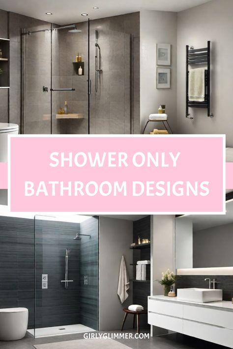 Shower-only bathroom designs with modern glass enclosures, minimalistic decor, and sleek fixtures. Rainshower Bathroom Ideas, Shower Only Bathroom, Bathroom Shower Design Ideas, Shower Design Ideas, Minimalist Vanity, Shower Tiles, Spa Inspired Bathroom, Bathroom Shower Design, Bathroom Oasis