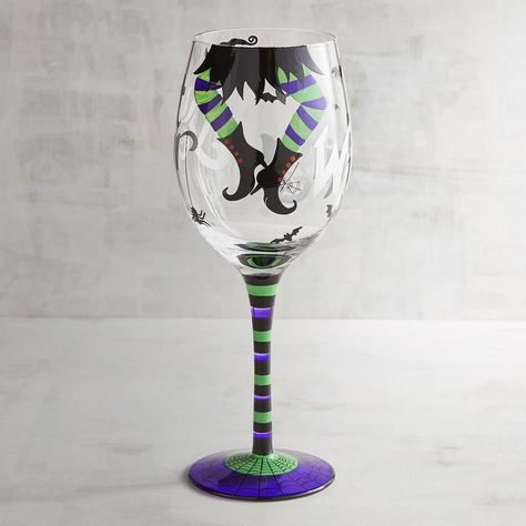 Quit Your Witching Painted Wine Glass, so cute! #wine #wineglass #witchy #halloween #holidayglassware #ad Halloween Wine Glasses, Wine Flask, Lantern Painting, Witch Painting, Cute Spider, Drink Up Witches, Halloween Wine, Halloween Decorating, Bite Me