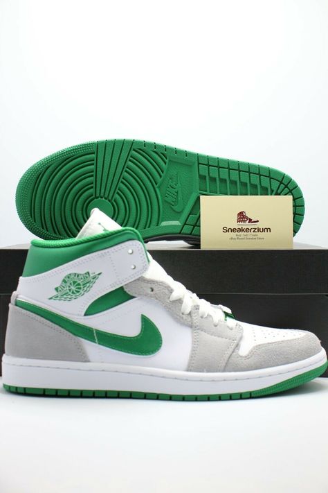 Nike Air Jordan 1 Mid White Pine Green Smoke Grey DC7294-103 Men's & PS Sizes Get a price at https://copapair.com/nike-air-jordan-1-mid-white-pine-green-smoke-grey-dc7294-103-mens-ps-sizes-3/ Air Jordan 1 Mid Grey, Air Jordan 1 Mid White, Jordan 1 Mid White, Nike Air Jordan 1 Mid, White Pine, Nike Air Jordan 1, Pine Green, New Sneakers, Air Jordan 1 Mid