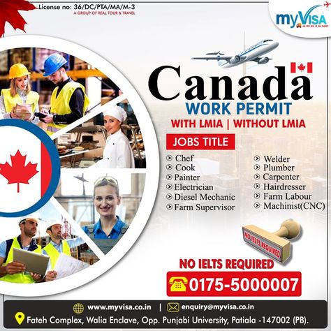 Apply Your Visa Online with "myVisa" !! Get Your Offer Letter from Home !! Get Online Counselling on 0175-5000007  #myvisa #visakihomedelivery #canada #canadavisa #canadajobs Canada Work Permit, Visa Processing, Canada Work, Travel Advertising Design, Offer Letter, Apply Job, Visa Canada, Travel Advertising, Diesel Mechanics