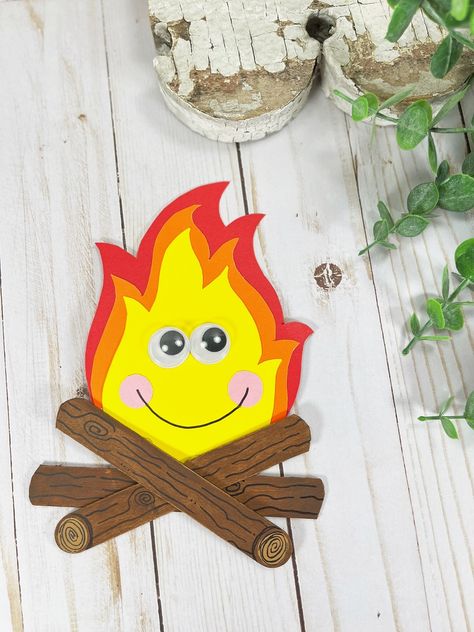 Campfire Crafts For Kids, Summer Craft Ideas For Kids, Letter C Crafts, Summer Craft Ideas, Popsicle Stick Craft, Fire Crafts, Kids Fathers Day Crafts, Popsicle Stick Crafts For Kids, Camping Kids