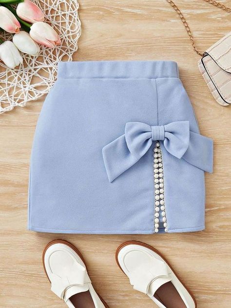 Beaded Bow, Kids Dress Collection, Girls Skirts, Kids Dress Wear, Kids Dress Patterns, Baby Dress Design, Cute Dress Outfits, Kids Fashion Dress