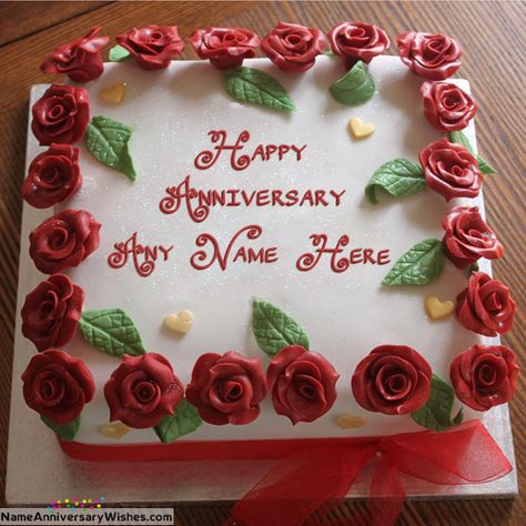 Happy Anniversary Images, Anniversary Cake Pictures, Happy Marriage Anniversary Cake, Anniversary Cake With Photo, Marriage Anniversary Cake, Anniversary Cake With Name, Happy Aniversary, Cake Pic, Anniversary Images