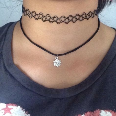 Tattoo Choker Necklace, Necklace Tattoo, Tattoo Choker, Black Tattoo, Choker Set, Black Tattoos, Necklace Jewelry, Lotus, Choker