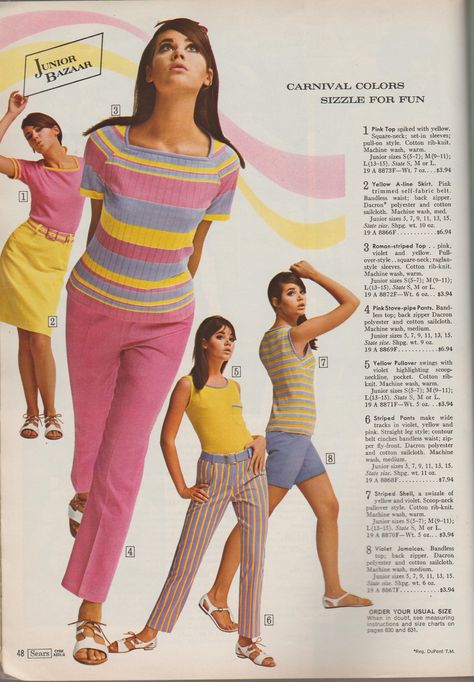 Colleen Corby models Junior Bazaar fashions in the Spring/Summer 1967 Sears catalog Colleen Corby, 1960 Fashion, 60s 70s Fashion, 60s And 70s Fashion, Fashion 1960s, Sixties Fashion, The Seventies, Sailing Outfit, 1970s Fashion