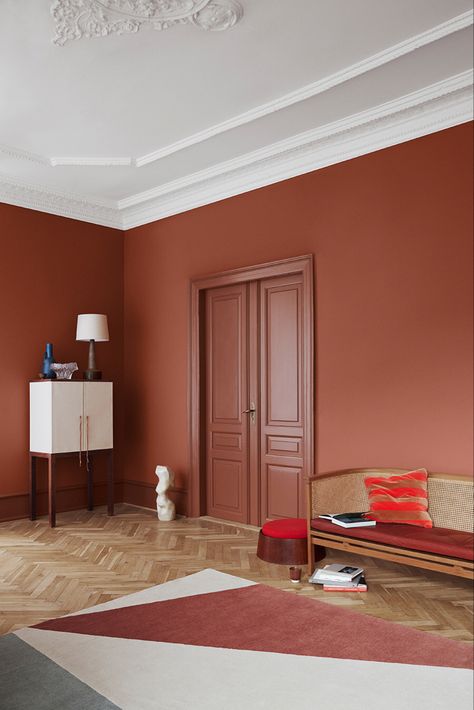 The Color Trends for 2020 Are Inspired by Nature — THE NORDROOM Jotun 2020, Dark Orange Paint, Red Hallway, Terracotta Walls, Jotun Lady, Interior Vintage, Red Wall, White Sideboard, Design Websites