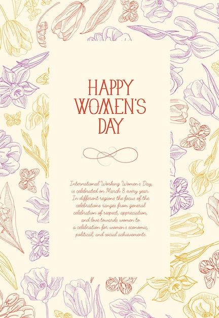 Happy women's day square greeting card w... | Free Vector #Freepik #freevector #flower #floral #card #ornament Quotes Layout, Happy Women's Day Card, Quote Layout, Happy Woman Day, Happy Women's Day, Floral Card, Graphic Quotes, Woman’s Day, Happy Women