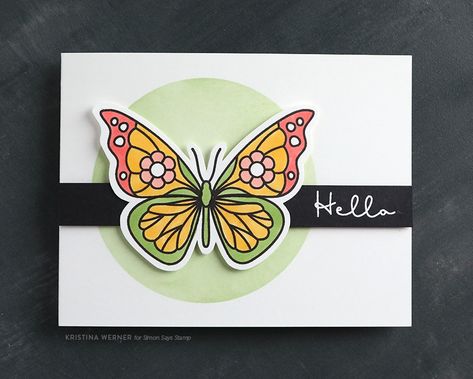 K Werner Design Cards, Kristina Werner, Tim Holtz Mini, Tim Holtz Crafts, Greeting Card Inspiration, Papercraft Ideas, Butterfly Designs, Simon Says Stamp Blog, Unique Butterfly