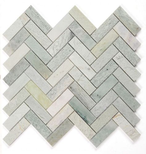 Herringbone Green 11 x 12.5 Tile Accent Wall, Chevron Tile, Green Onyx Stone, Calacatta Gold Marble, Wall Exterior, Porcelain Mosaic Tile, Marble Mosaic Tiles, Stone Surface, Natural Stone Tile