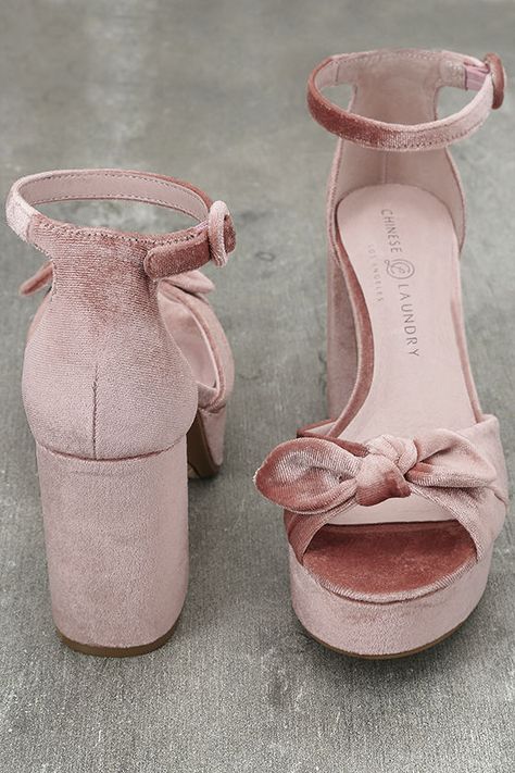 Soft Pink Heels, Pink Velvet Heels, Velvet Platform Heels, Mauve Heels, Cute Uggs, Pink Platform Heels, Velvet High Heels, Platform Shoes Heels, Shoes Heels Classy