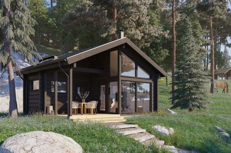 Modern Saunas, Log Home Kits, Sauna House, Sauna Design, Rest House, Cottage Plan, A Frame House, Residential House, Cabin Design