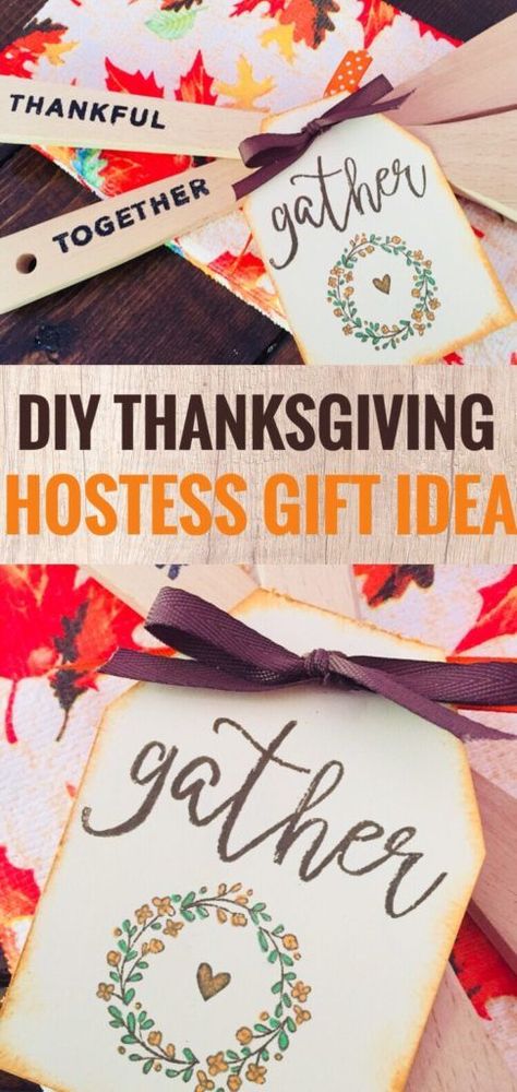 DIY Thanksgiving Hostess Gift - Heat Embossed Wooden Utensils - Simple and pretty gift idea for hostesses. #thanksgiving #hostessgifts #diygiftideas #handstamped Thanksgiving Hostess Gifts, Thanksgiving Gifts Diy, Thanksgiving Meals, Hostess Gifts Thanksgiving, Thanksgiving Hostess, Crafty Mom, Appreciation Ideas, Thanksgiving Decorations Diy, Thrifty Living