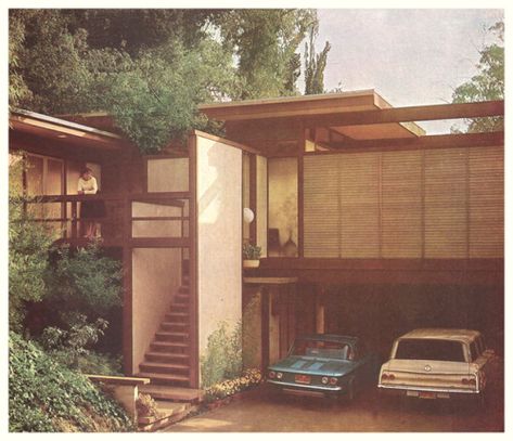 thegikitiki:Home Architecture and Design 1960s 60s House Exterior, 80s House Exterior, 70s House Exterior, 1970s Architecture, 70s Architecture, 60s House, 60s Interior, 80s House, 1960s House