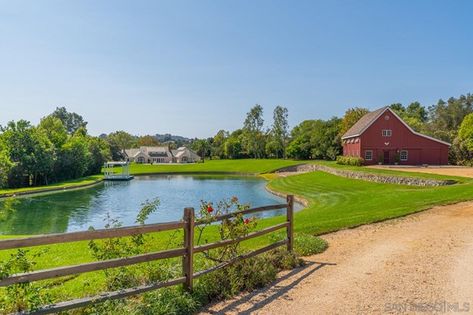 Our back yard with 1/2 acre pond and finished barn House On 2 Acres, House With Pond In Backyard, Large Man Made Pond, Home With Pond, Fishing Pond Landscaping, Pond On Property, Pond Behind House, House Overlooking Pond, Big Pond Ideas