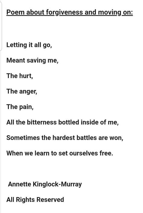 Poems about forgiveness and moving on Poems About Yourself, Poems About Anger, Letting Go Poems, Poems About Healing, Healing Poems, Free Verse Poems, Healing Yourself, About Letting Go, Friend Poems