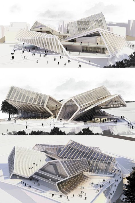 Star Architecture Concept, Square Building Architecture, Art Studio Architecture, Architecture Studio Design, Complex Architecture, Ephemeral Architecture, Auditorium Architecture, Media Architecture, Simple Architecture