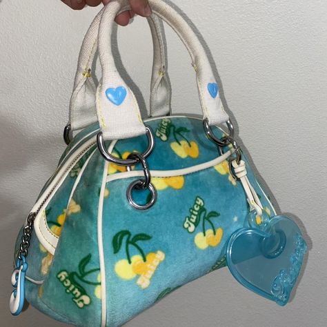 ATTENTION ALL JUICY COUTURE LOVERS<3 
💙💙💙SEND ME... - Depop Juicy Couture Aesthetic, Cherry Gelato, Juicy Bag, Vintage Juicy Couture, Pretty Yellow, Couture Handbags, The 2000s, Juicy Couture Bags, Velvet Color