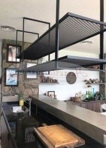 Industrial Kitchen Design Restaurant, Industrial Cafe Interior Design, Metal Bar Counter, Industrial Kitchen Design, Industrial Design Furniture, Metal Furniture Design, Modern Kitchen Design Open Concept, Bar Interior, Modern Kitchen Design Luxury