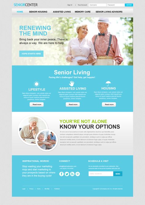 Retired People, Simple Web Design, Senior Center, Retirement Living, One Page Website, Web Ui Design, Mt Hood, Nursing Care, Assisted Living