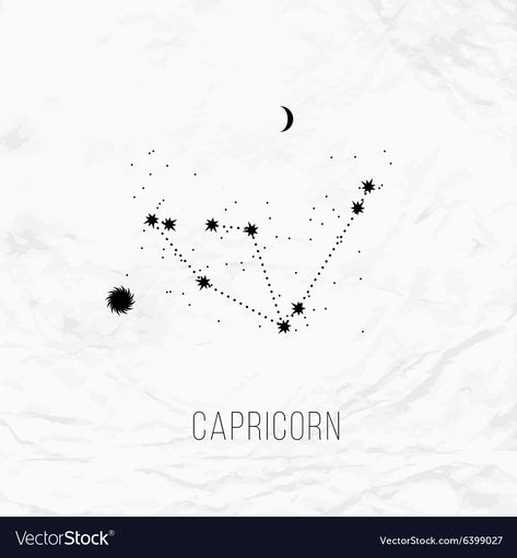 Capricorn Zodiac Constellation, Capricorn Star Constellation Tattoo Zodiac Signs, Capricorn Zodiac Constellation Tattoo, Sun Moon Constellation Tattoo, Horoscope Tattoos Capricorn, Capricorn Astrology Symbols, Capricorn Horoscope Tattoo, Zodiac Signs Tattoos Capricorn, Capicorn Tatoos Stars